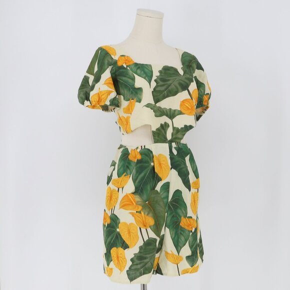 NWT FARM RIO Cutout Tie-Back Linen Blend Romper Size S - Picture 5 of 9